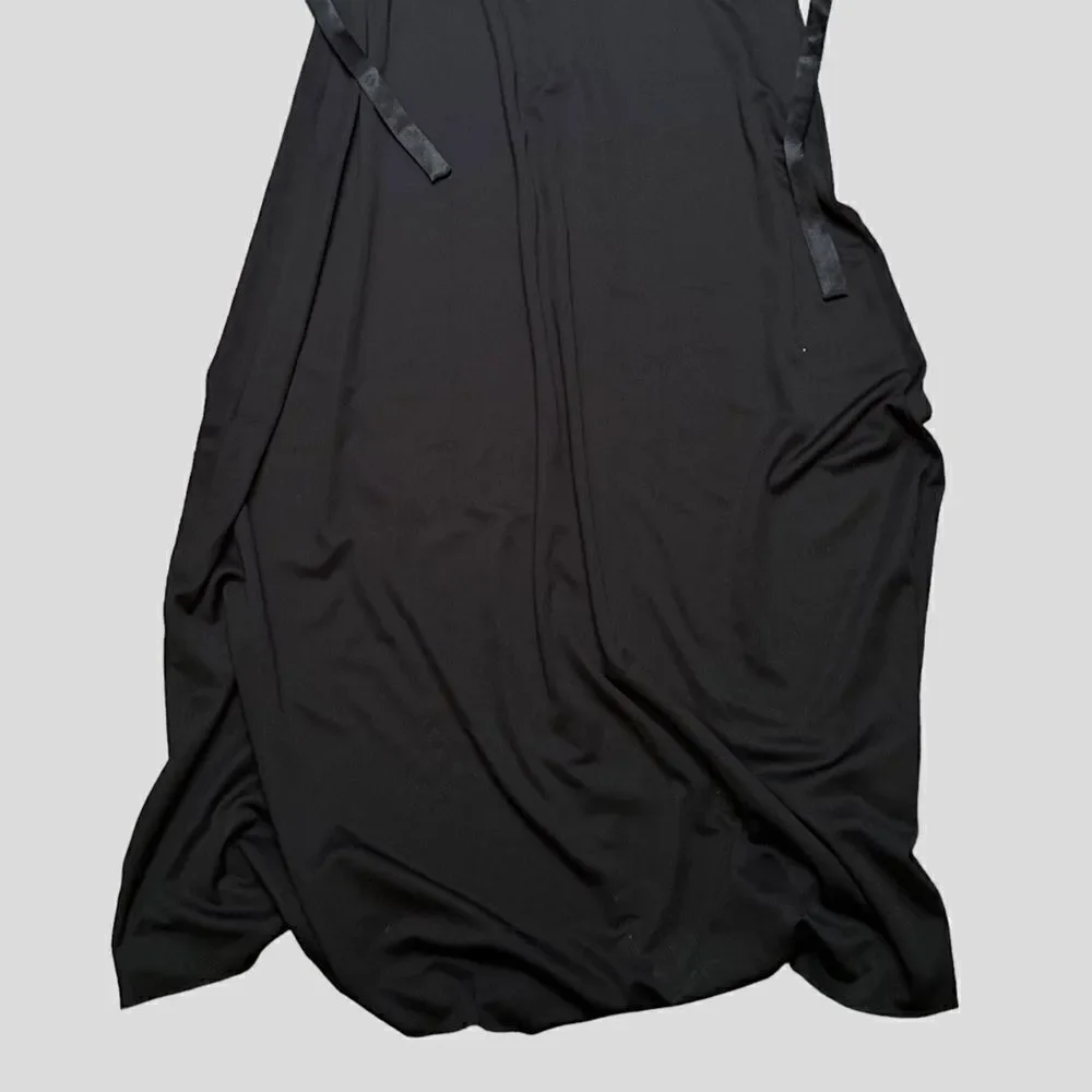 Vintage Full Length Black Dress with Velvet Top - Picture 2 of 8